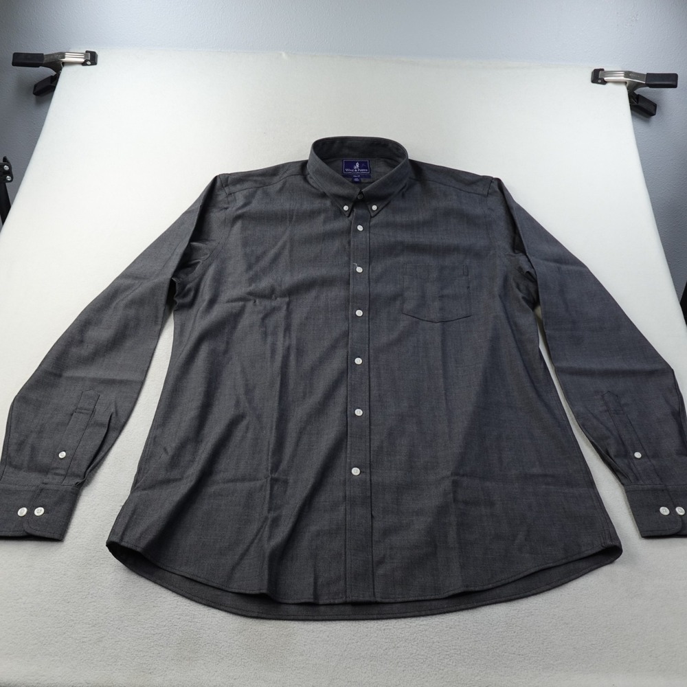 Wool & Prince Merino Wool Dress Shirt Mens XXL Tall Gray Button Down Performance